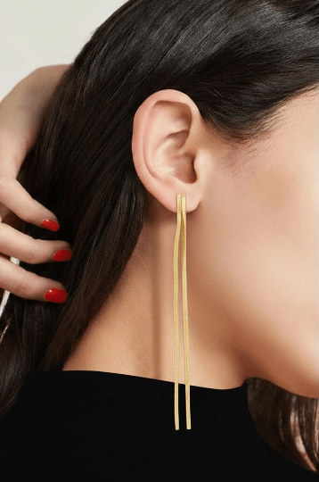 Dawn Gold Double Strand Drop Earring