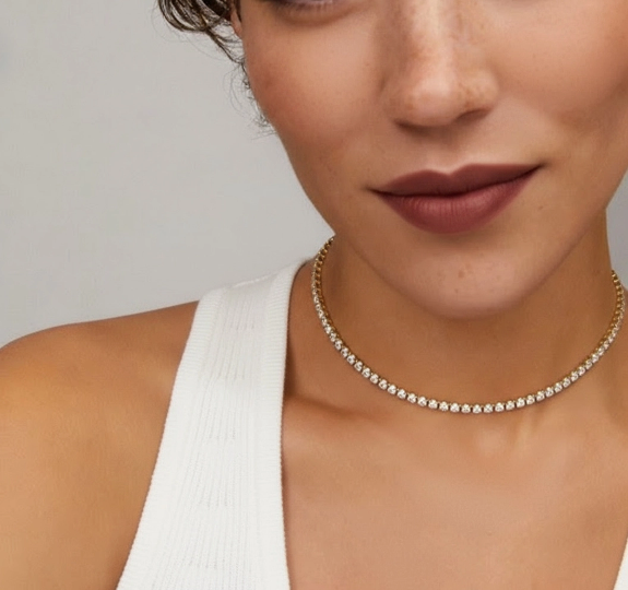 Larisa Gold Tennis Necklace