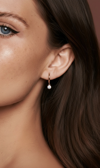 Ashleigh Gold Charm Hoop Earring