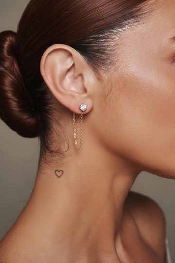 Lella Gold CZ Chain Earring