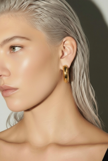 Simone Gold Hoop Earrings