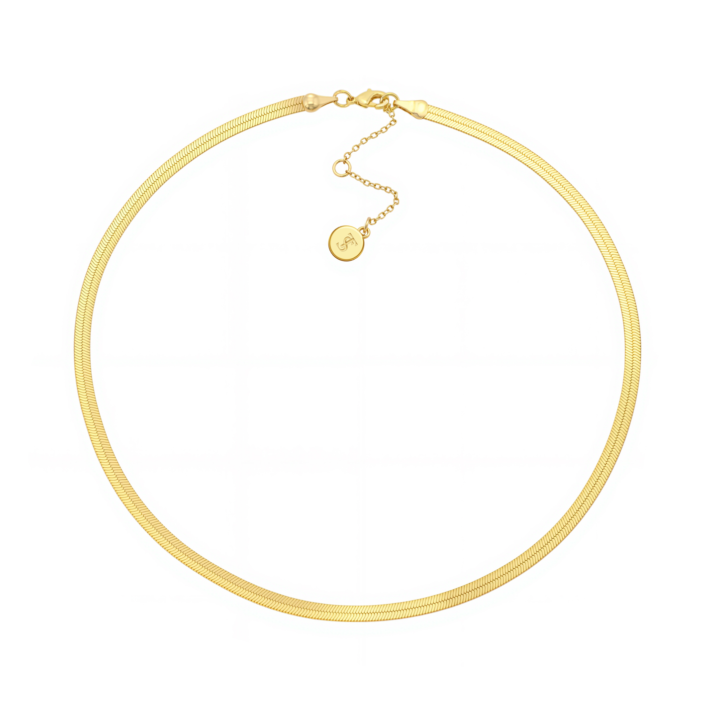 Birgit Gold Herringbone Necklace