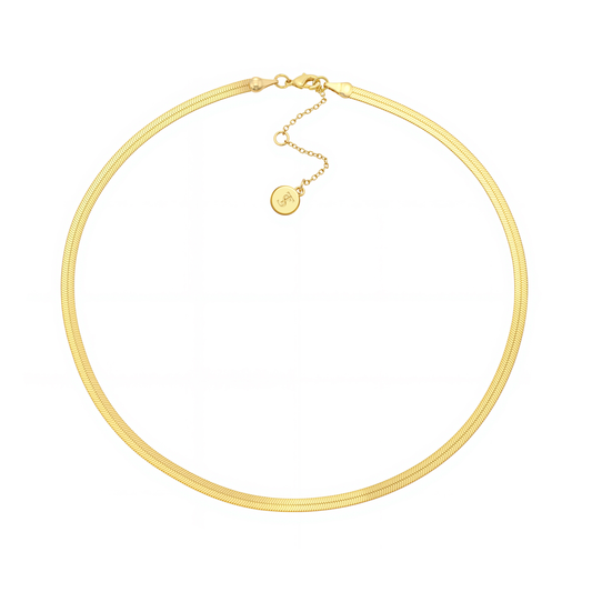 Birgit Gold Herringbone Necklace
