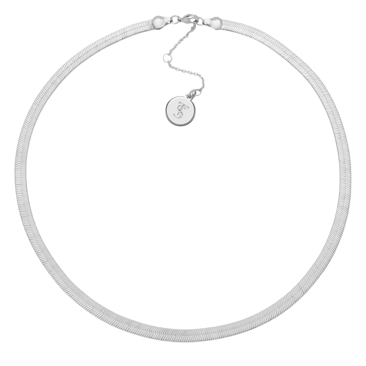 Kerri Silver Herringbone Necklace