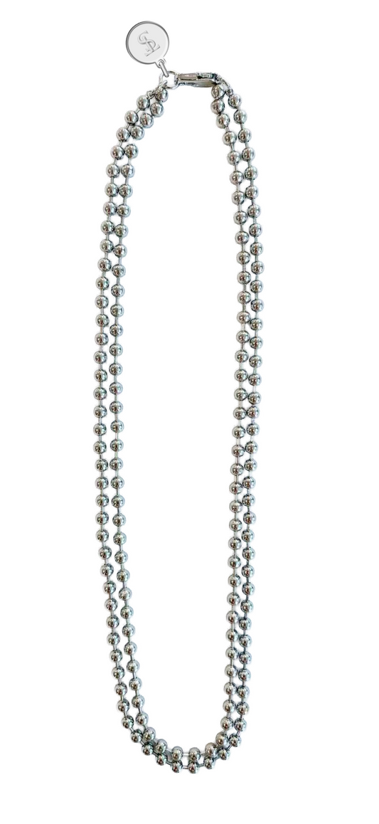 Nigel Silver Bead Necklace