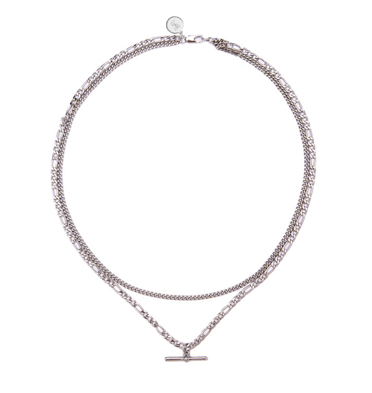 Jacques Silver Double Chainlink Necklace