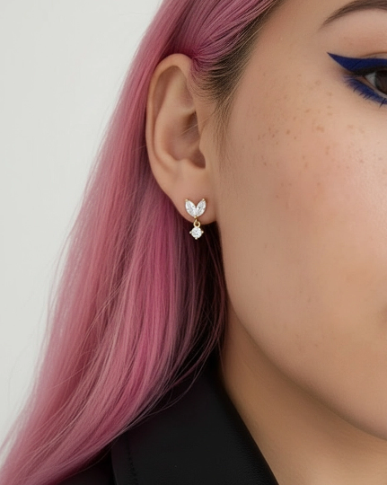 Serena Gold Marquis CZ Earring