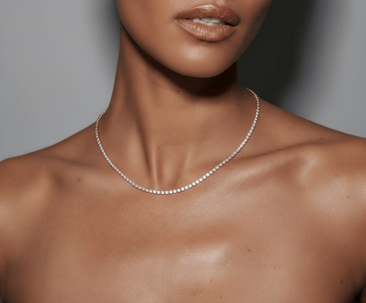 Aliya Gold Tennis Necklace