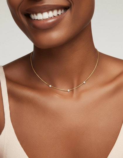 Natalie Gold Box Chain Necklace